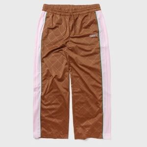Adidas Womens Track Pants - Luxury print 2x (brown, green and pink side stripe)